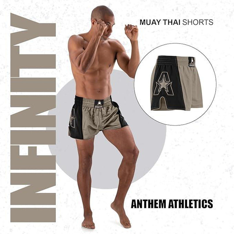 Anthem Athletics Muay Thai Shorts - Kickboxing Short Boxing Trunks for Men & Women - 50/50 Classic Infinity Resolute