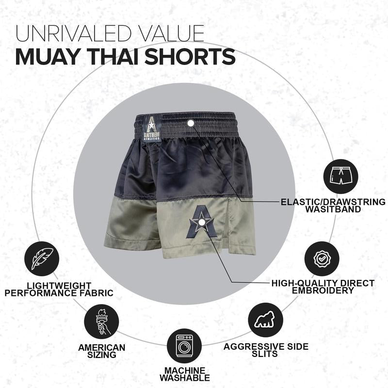 Anthem Athletics Muay Thai Shorts - Kickboxing Short Boxing Trunks for Men & Women - 50/50 Classic Infinity Resolute